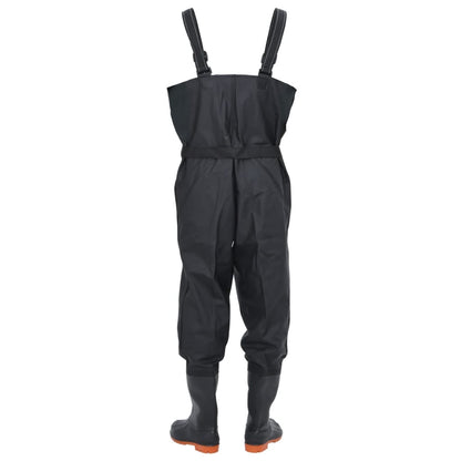 Chest Waders With Boots And Belt Black Size 39