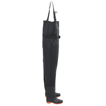 Chest Waders With Boots And Belt Black Size 40