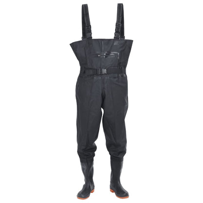 Chest Waders With Boots And Belt Black Size 45