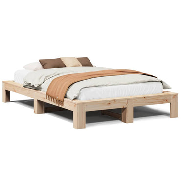 Bed Frame Without Mattress 120X190 Cm Small Double Solid Wood Pine