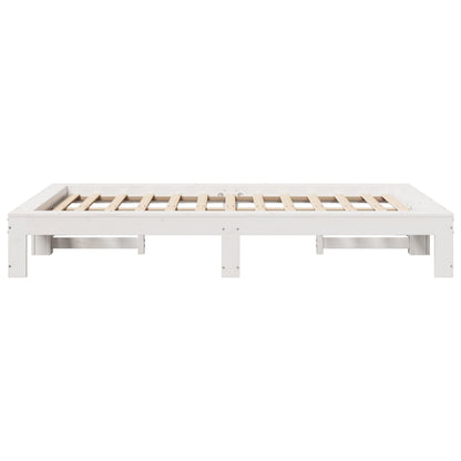 Bed Frame Without Mattress White 120X190 Cm Small Double Solid Wood Pine