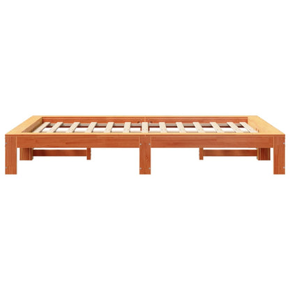 Bed Frame Without Mattress Wax Brown 120X190 Cm Small Double Solid Wood Pine