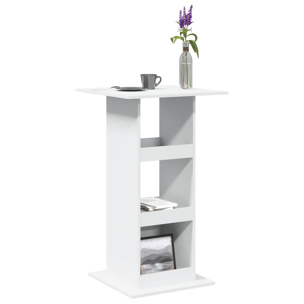 Bar Table With Storage White 60X60X102 Cm Engineered Wood