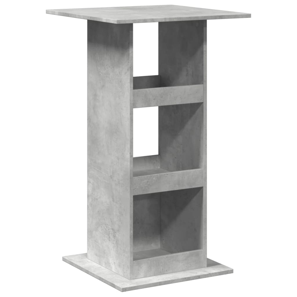 Bar Table With Storage Concrete Grey 60X60X102 Cm Engineered Wood