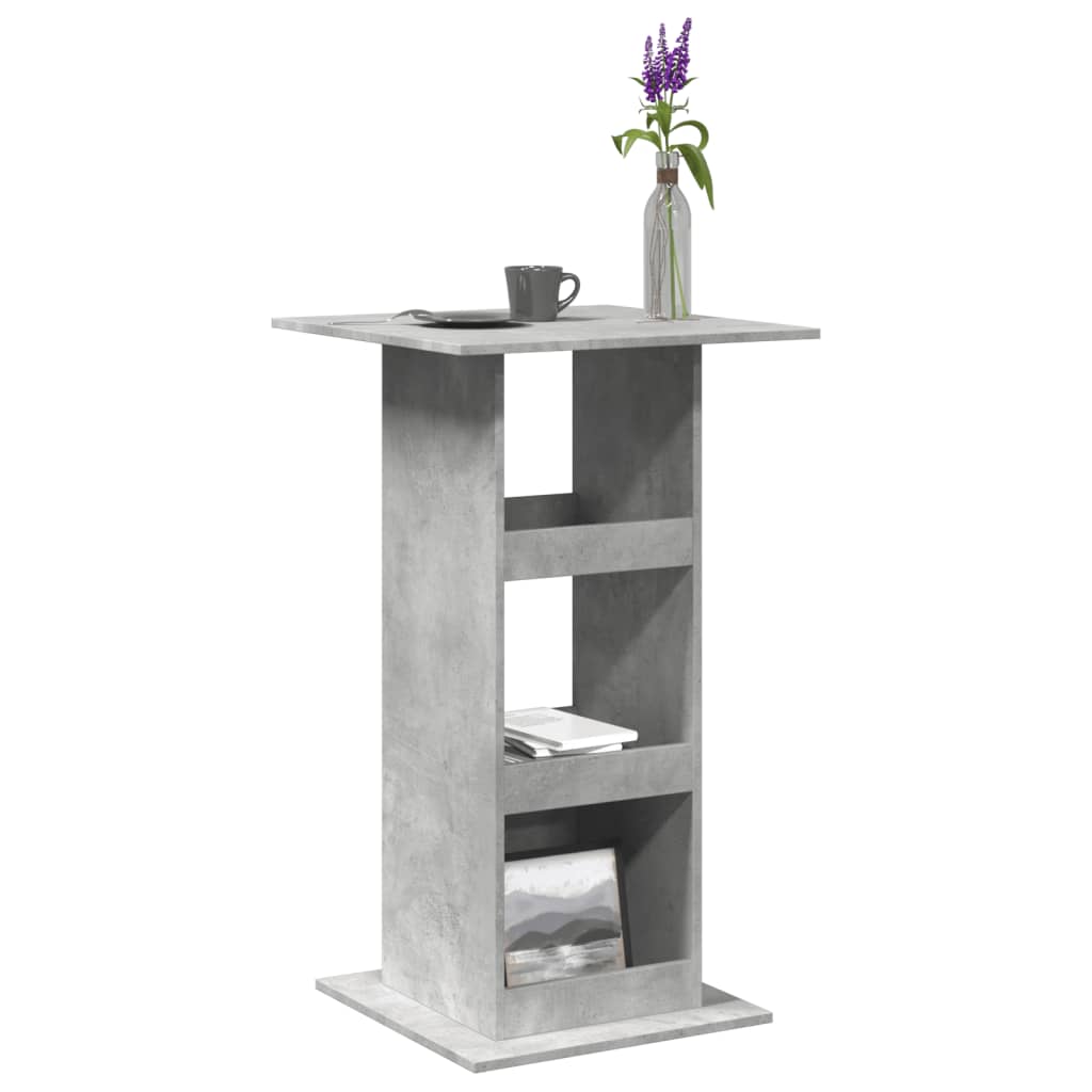 Bar Table With Storage Concrete Grey 60X60X102 Cm Engineered Wood