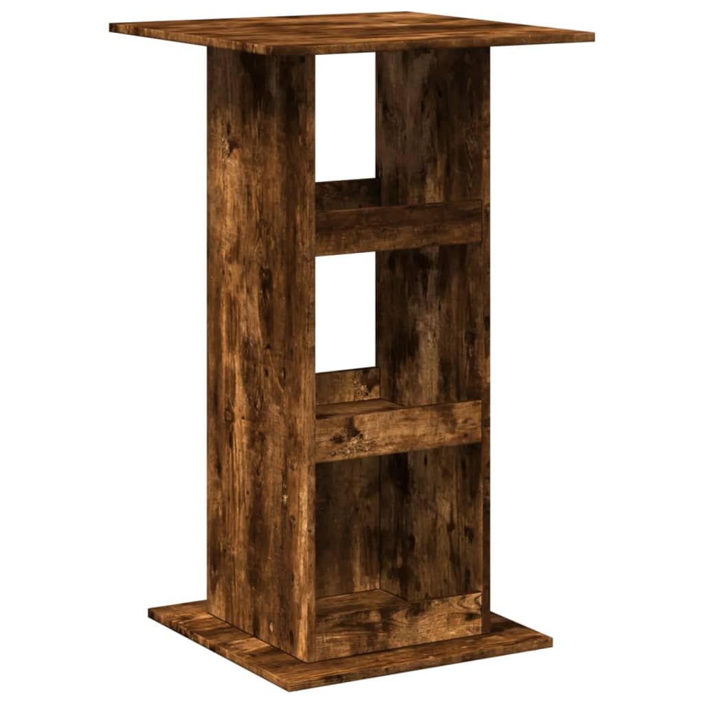 Bar Table With Storage Smoked Oak 60X60X102 Cm Engineered Wood