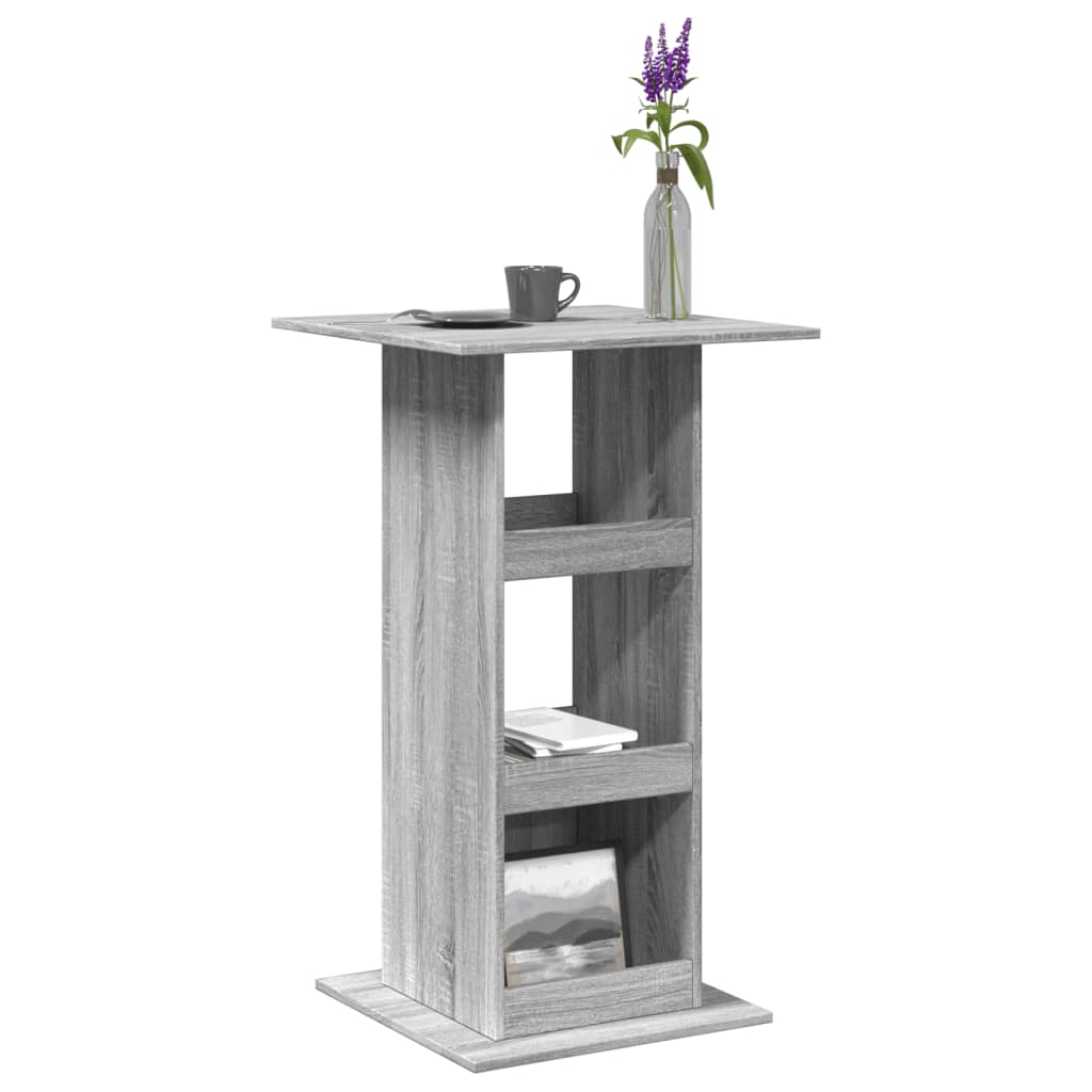 Bar Table With Storage Grey Sonoma 60X60X102 Cm Engineered Wood