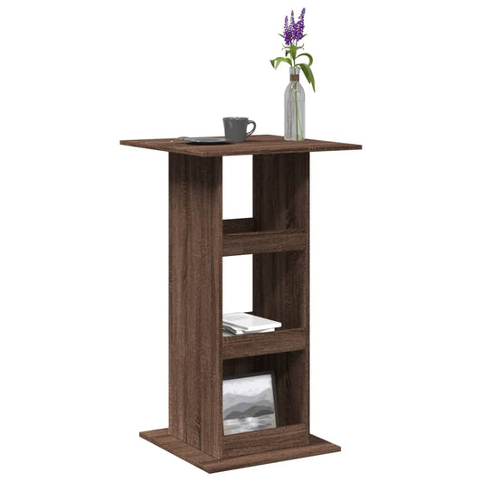 Bar Table With Storage Brown Oak 60X60X102 Cm Engineered Wood