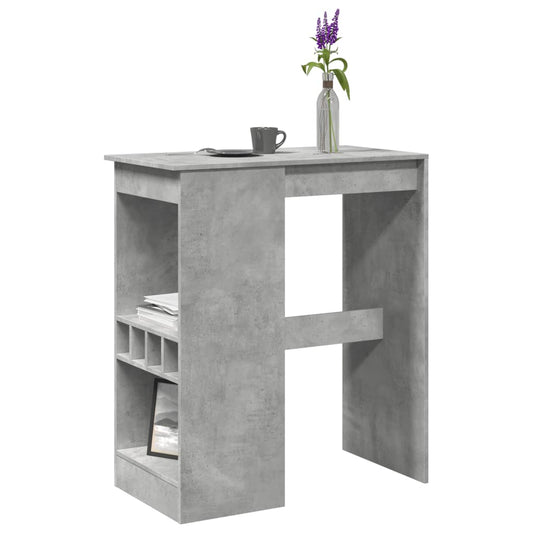 Bar Table With Racks Concrete Grey 90X47.5X103.5 Cm Engineered Wood