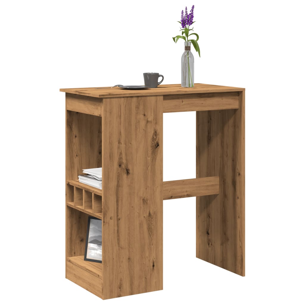 Bar Table With Racks Artisan Oak 90X47.5X103.5 Cm Engineered Wood