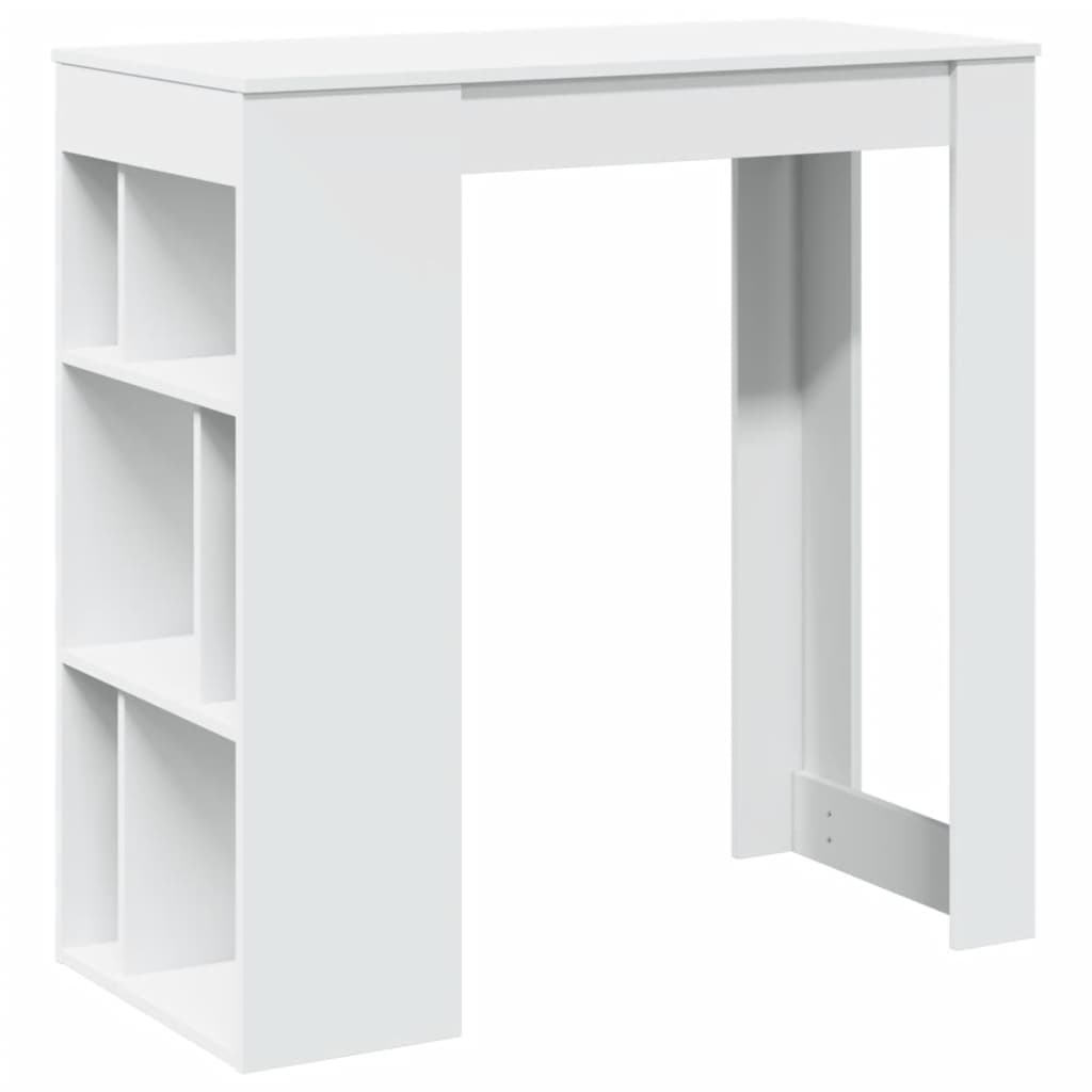 Bar Table With Racks White 102X50X103.5 Cm Engineered Wood