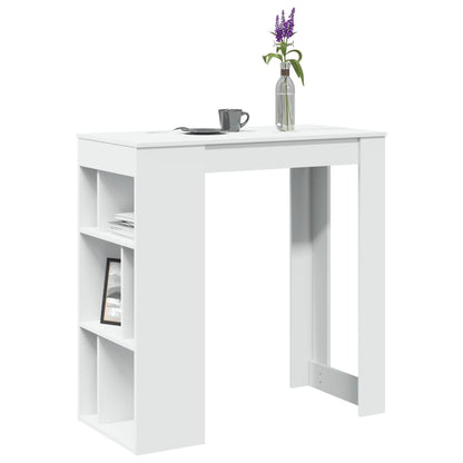 Bar Table With Racks White 102X50X103.5 Cm Engineered Wood