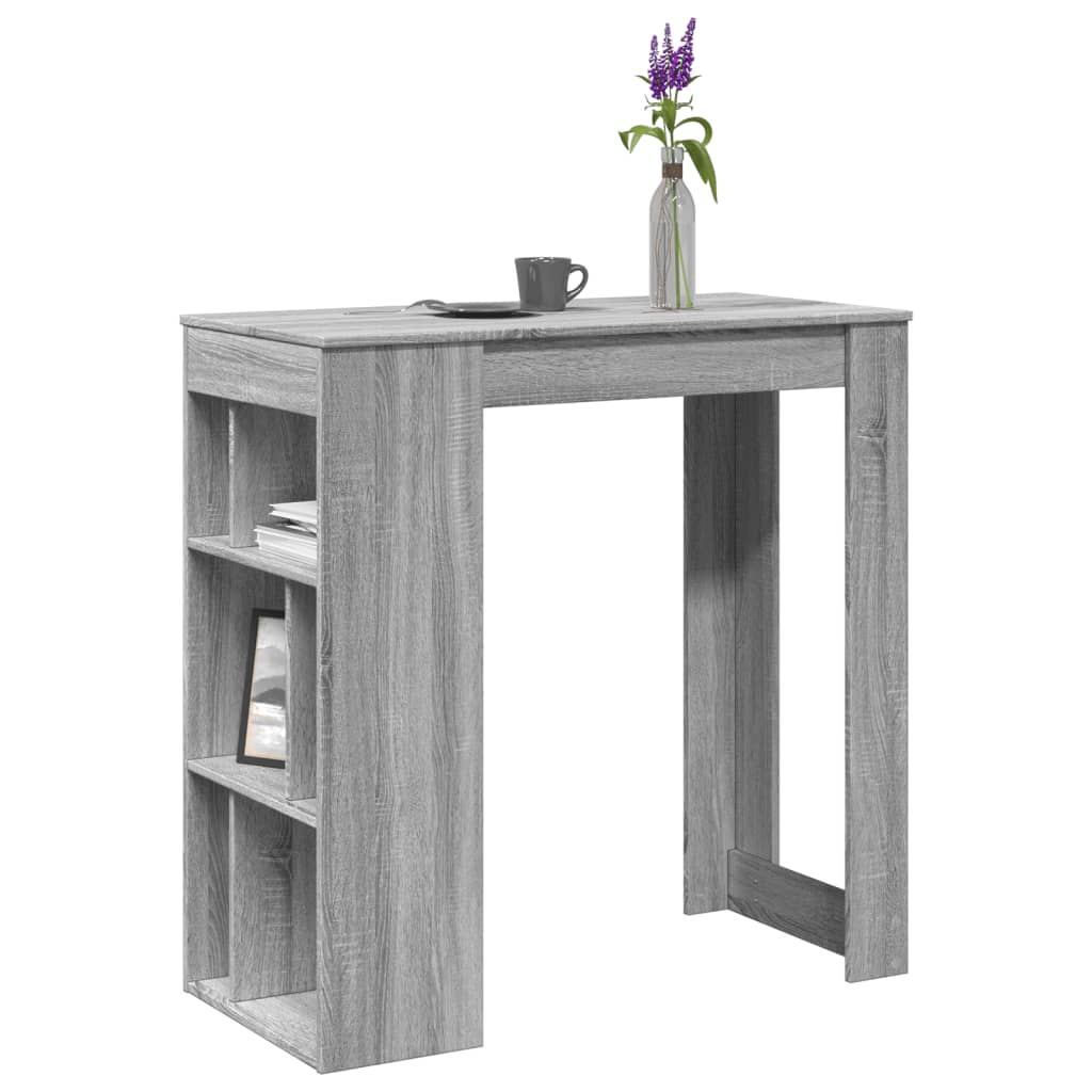 Bar Table With Racks Grey Sonoma 102X50X103.5 Cm Engineered Wood