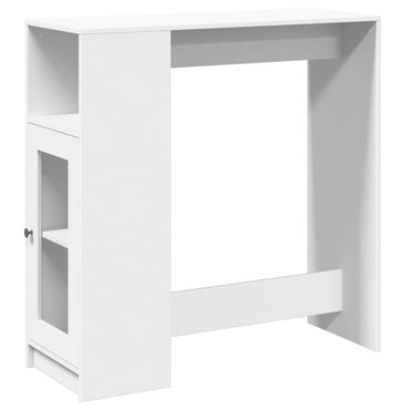 Bar Table With Racks White 101X40X103.5 Cm Engineered Wood