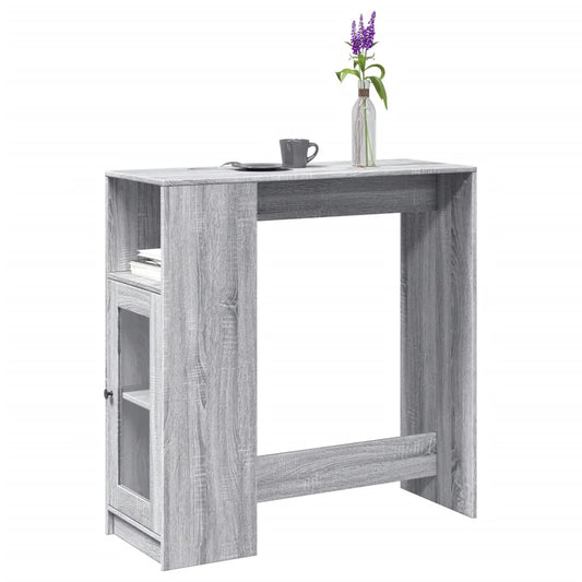 Bar Table With Racks Grey Sonoma 101X40X103.5 Cm Engineered Wood