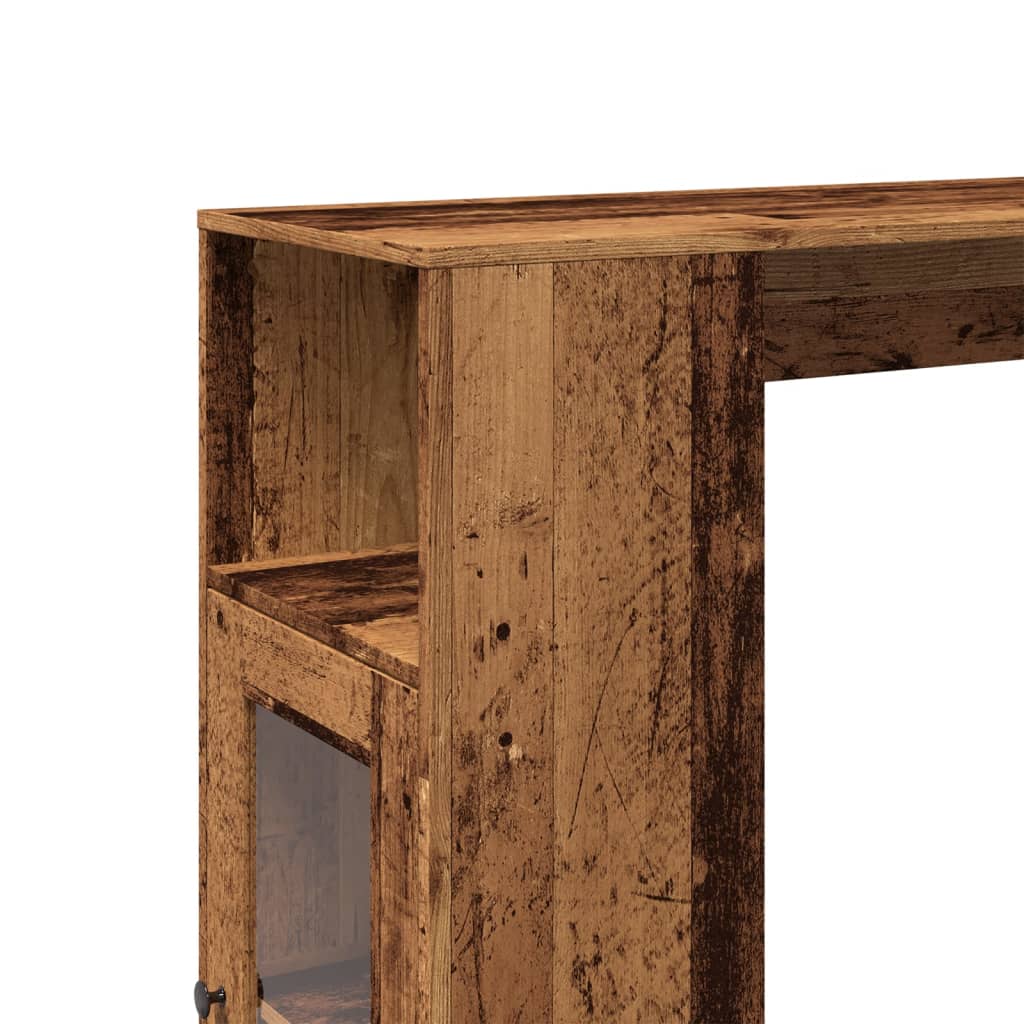 Bar Table With Racks Old Wood 101X40X103.5 Cm Engineered Wood