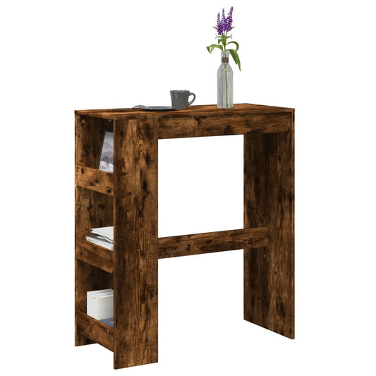 Bar Table With Racks Smoked Oak 90X40X103.5 Cm Engineered Wood