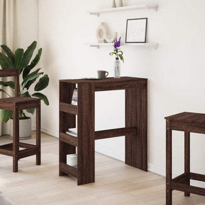 Bar Table With Racks Brown Oak 90X40X103.5 Cm Engineered Wood