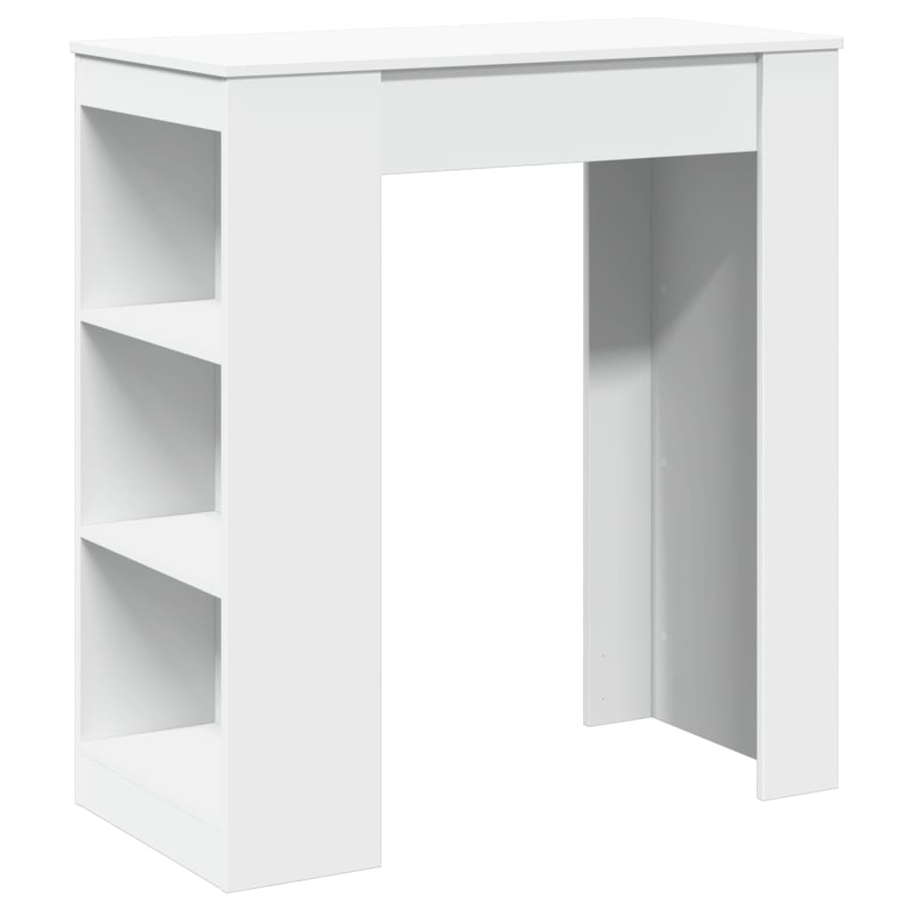 Bar Table With Racks White 95X47X103.5 Cm Engineered Wood