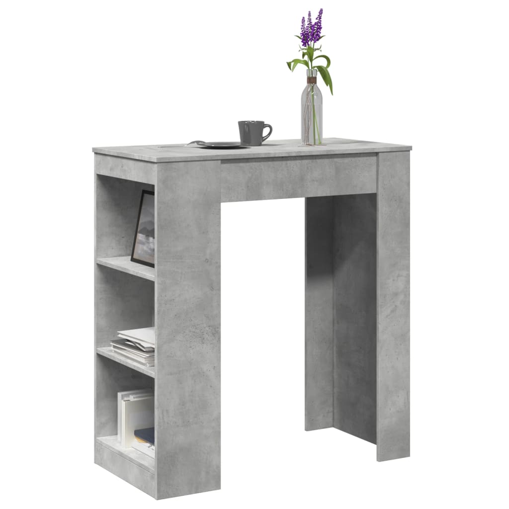 Bar Table With Racks Concrete Grey 95X47X103.5 Cm Engineered Wood