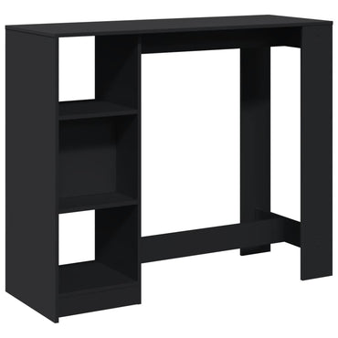 Bar Table With Shelf Black 124X46X103.5 Cm Engineered Wood