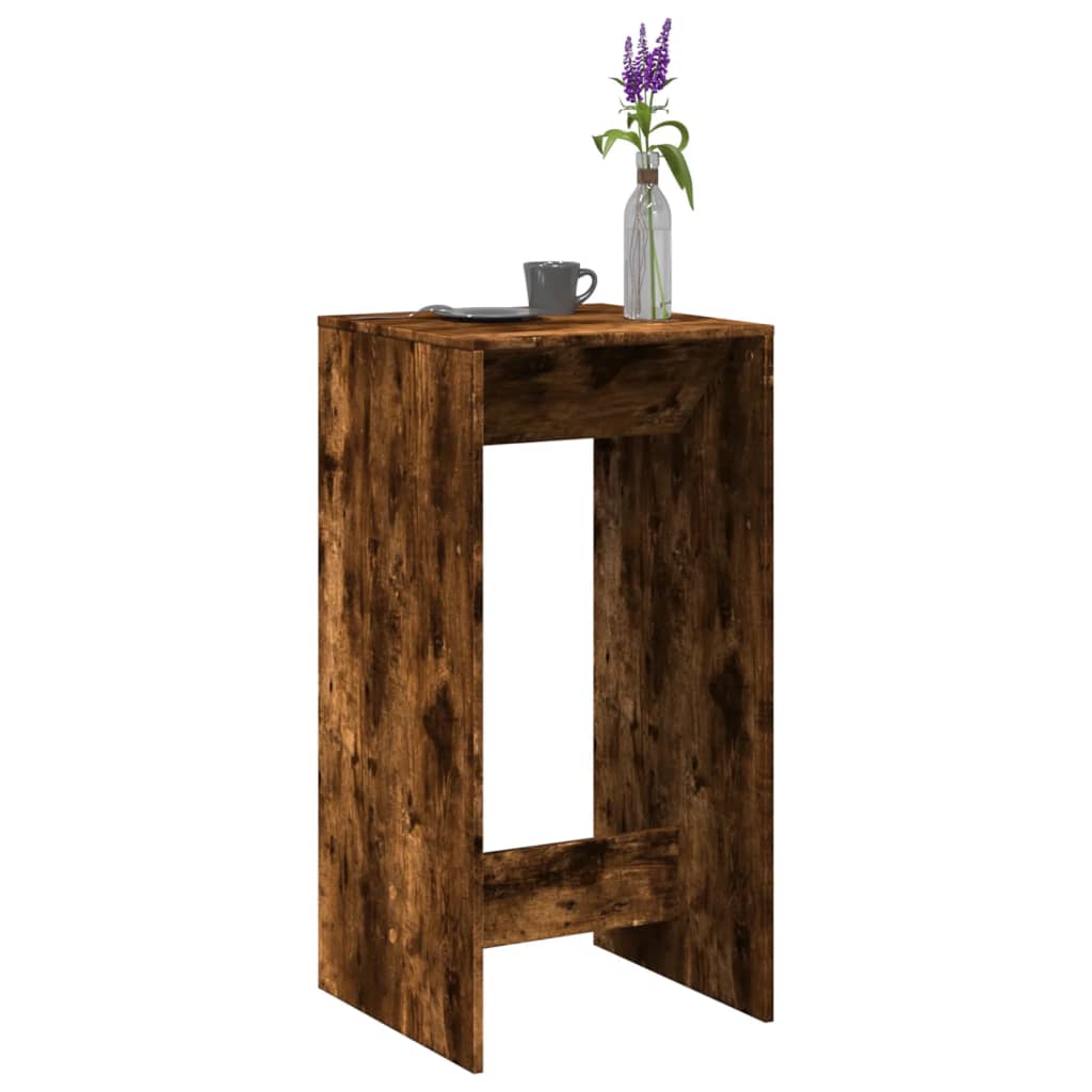 Bar Table Smoked Oak 51X50X103.5 Cm Engineered Wood