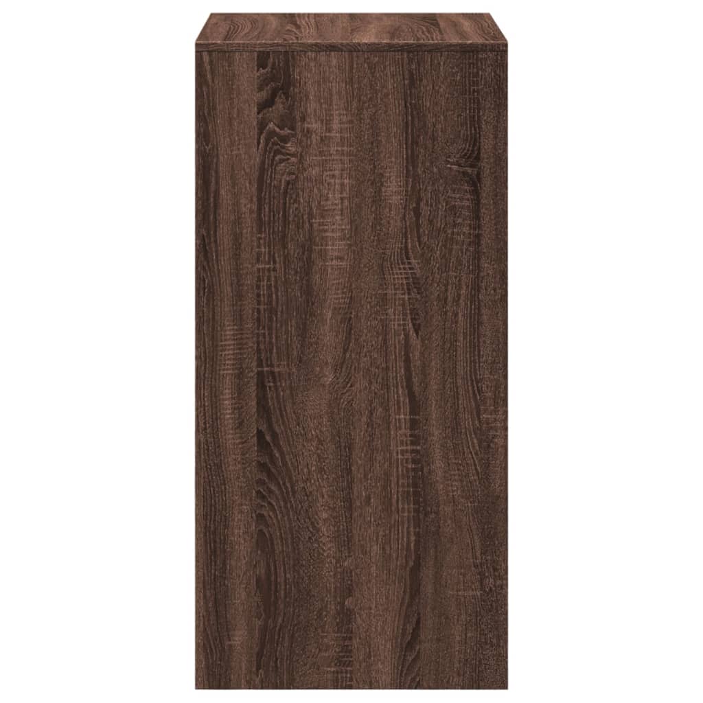 Bar Table Brown Oak 51X50X103.5 Cm Engineered Wood