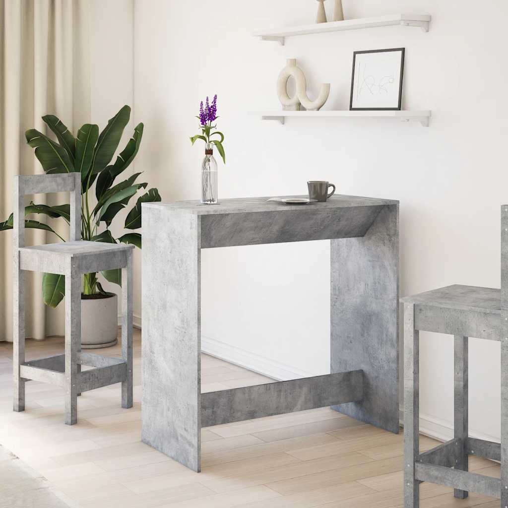 Bar Table Concrete Grey 102X50X103.5 Cm Engineered Wood