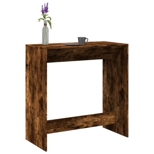 Bar Table Smoked Oak 102X50X103.5 Cm Engineered Wood