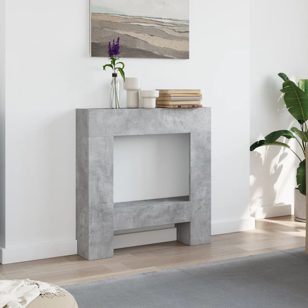 Fireplace Surround Concrete Grey 81X18X82 Cm Engineered Wood