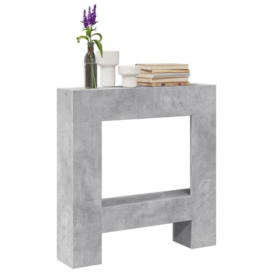 Fireplace Surround Concrete Grey 81X18X82 Cm Engineered Wood