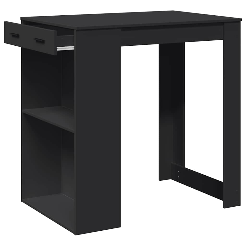 Bar Table Black 102X70X103.5 Cm Engineered Wood