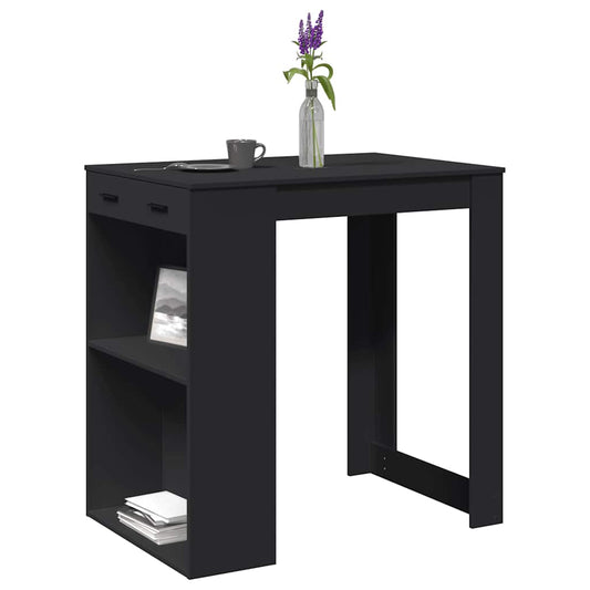 Bar Table Black 102X70X103.5 Cm Engineered Wood