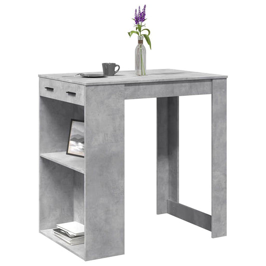 Bar Table Concrete Grey 102X70X103.5 Cm Engineered Wood