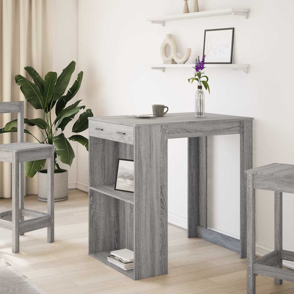 Bar Table Grey Sonoma 102X70X103.5 Cm Engineered Wood