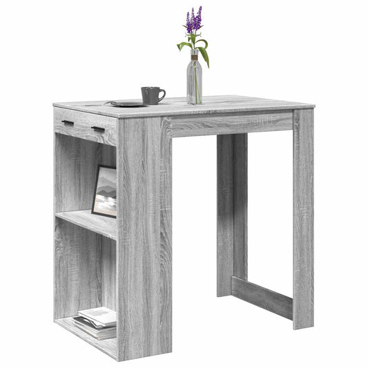 Bar Table Grey Sonoma 102X70X103.5 Cm Engineered Wood