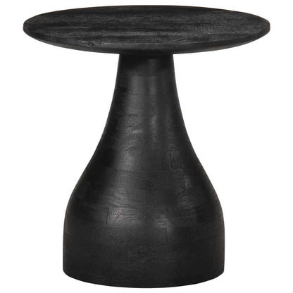 Side Table Black Ø40X40 Cm Solid Wood Mango