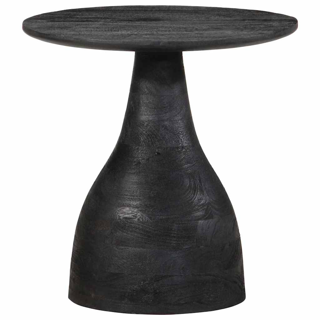 Side Table Black Ø40X40 Cm Solid Wood Mango