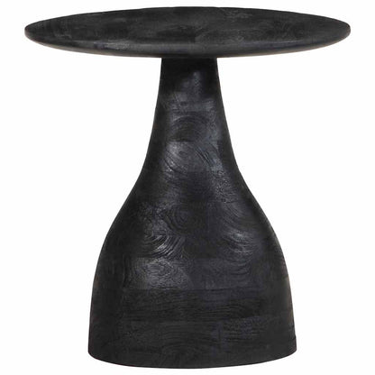 Side Table Black Ø40X40 Cm Solid Wood Mango