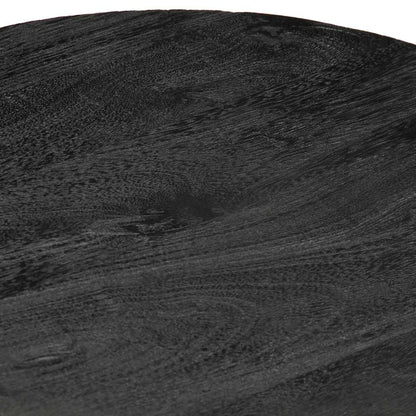 Side Table Black Ø40X40 Cm Solid Wood Mango