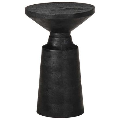 Side Table Black Ø33X50 Cm Solid Wood Mango