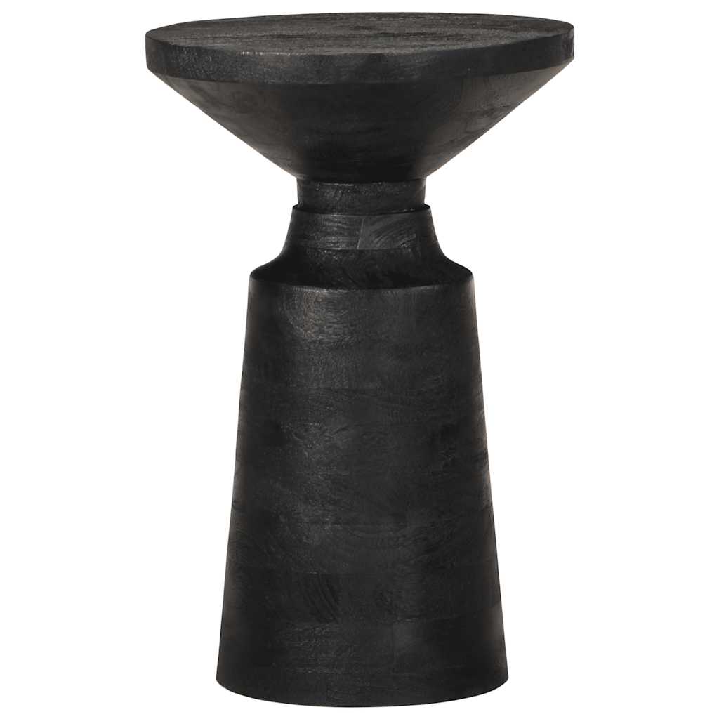 Side Table Black Ø33X50 Cm Solid Wood Mango