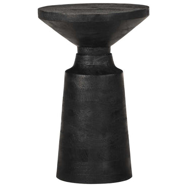 Side Table Black Ø33X50 Cm Solid Wood Mango