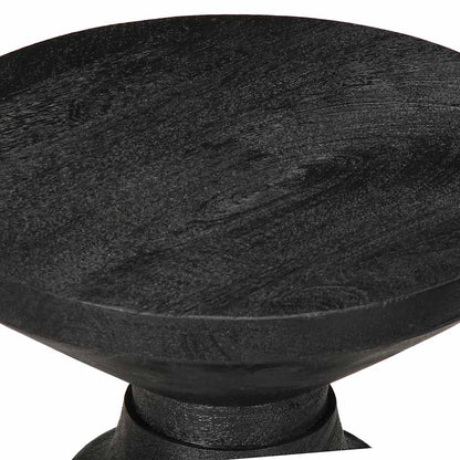 Side Table Black Ø33X50 Cm Solid Wood Mango