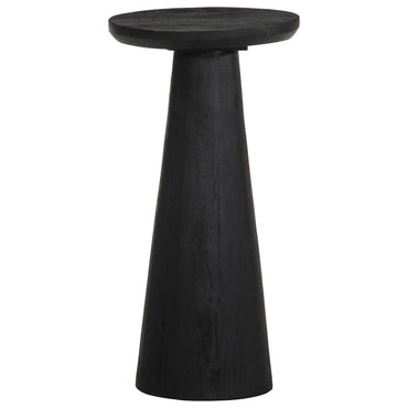 Side Table Black Ø30X60 Cm Solid Wood Mango