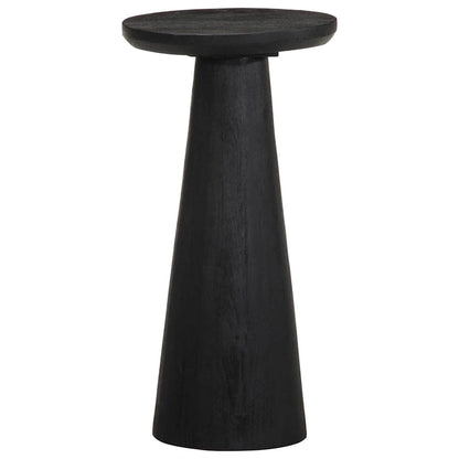 Side Table Black Ø30X60 Cm Solid Wood Mango