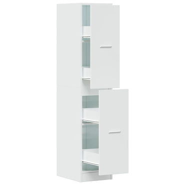 Apothecary Cabinet High Gloss White 30X41X144.5 Cm Engineered Wood