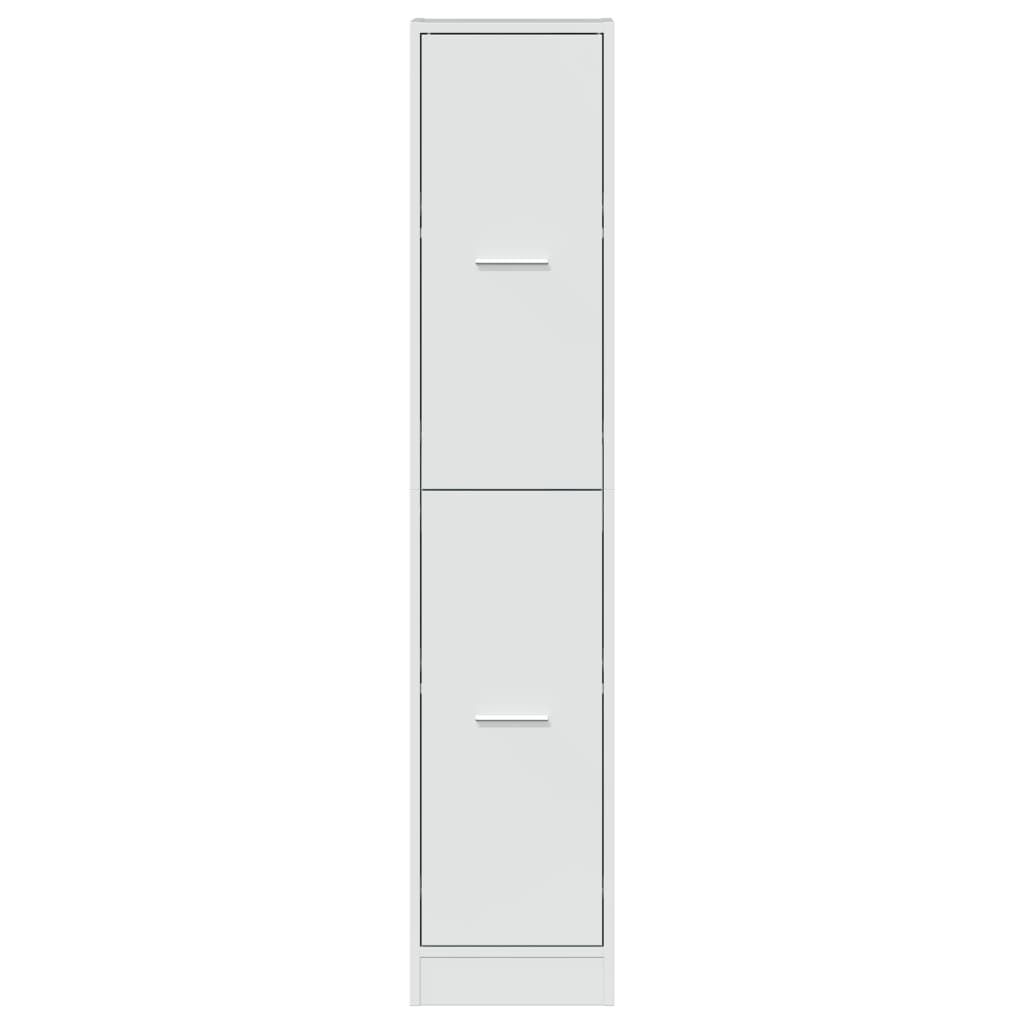 Apothecary Cabinet High Gloss White 30X41X144.5 Cm Engineered Wood