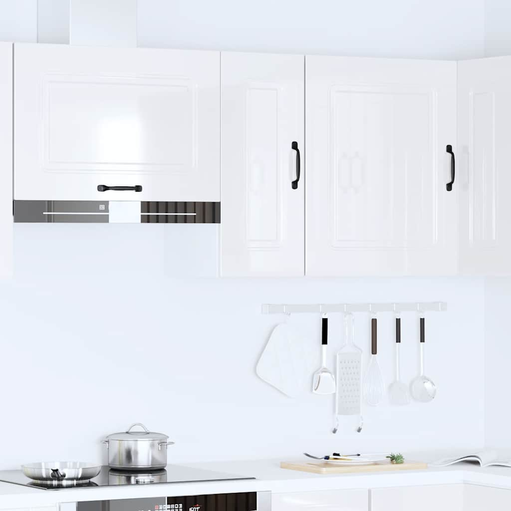 Kitchen Wall Cabinet Kalmar High Gloss White Engineered Wood