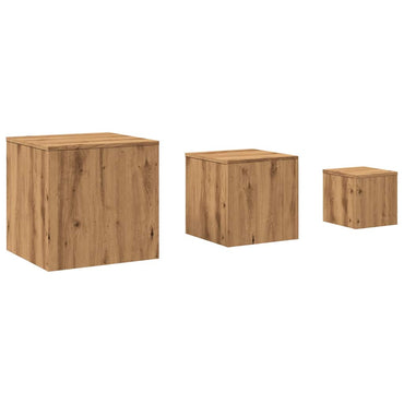 Side Tables 3 Pcs Artisan Oak Engineered Wood